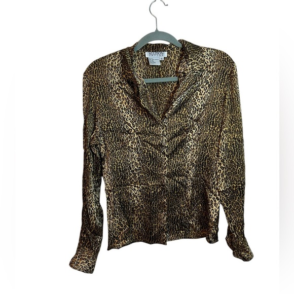 Allison Taylor Vintage Silk Animal Print Blouse - Picture 1 of 3